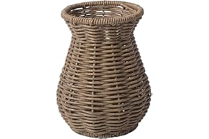 1PC Rattan Vase, Handwoven Artistic Wicker Vase for Flowers, Decorative Basket for Home Decor, Farmhouse Centerpiece, Table, 