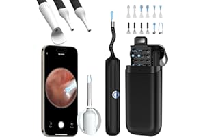 Ear Wax Removal, 1080P HD Ear Cleaner Flexible Ear Wax Remover Kit, IP67 Waterproof Otoscope with Three Inspection Kits for A