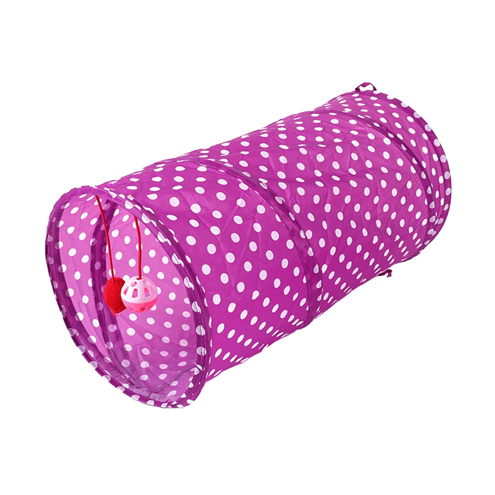 LdawyDE Cat Tunnel, Dog Tunnel, with Toy Bell Ball, Expandable and Foldable, Pet Cat Tent, Durable, Straight Channel Tube Toy, for Small Pets (Purple)
