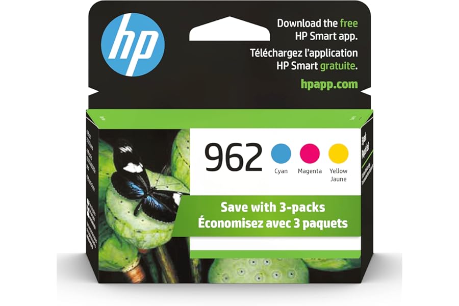 HP 962 Cyan, Magenta, Yellow Ink Cartridges | Works with OfficeJet 9010, 9020 | Eligible for Instant Ink | 3YP00AN