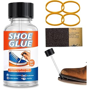 AstraVox Shoe Repair Glue, Waterproof Shoe Adhesive and Sole Repair Kit | Super Glue (1 oz) for Boots, Sneakers, Heels, Leath
