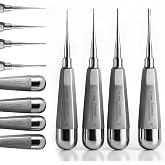 Cynamed Luxating Dental Elevator Set of 4, Stainless Steel, 1.5mm 2.5mm 3.5mm 4.5mm (Straight - V2)