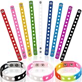MTLEE 12 Pieces Silicone Charm Rubber Bracelets | Adjustable Rubber Wristbands, Shoe Charm Compatible, Birthday Party Favors, Gifts for Girls Boys