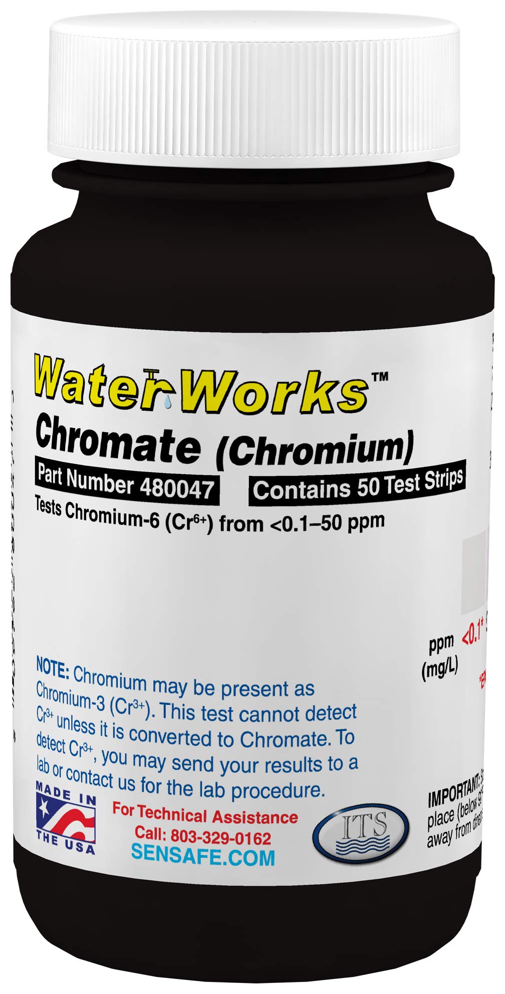 ITS Europe 480047 Waterworks Water Chromium (chromate) 0.1-50ppm (50 test strips)