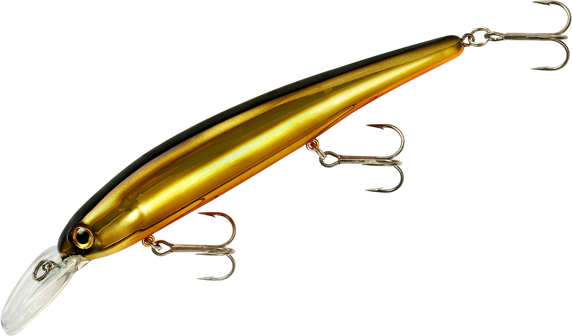 BANDIT LURES Walleye Deep Minnow Jerkbait Fishing Lure, Fishing Accessories, Dives ro 27-feet Deep, 4 3/4', 5/8 oz, Gold Black Back, (BDTWBD262)