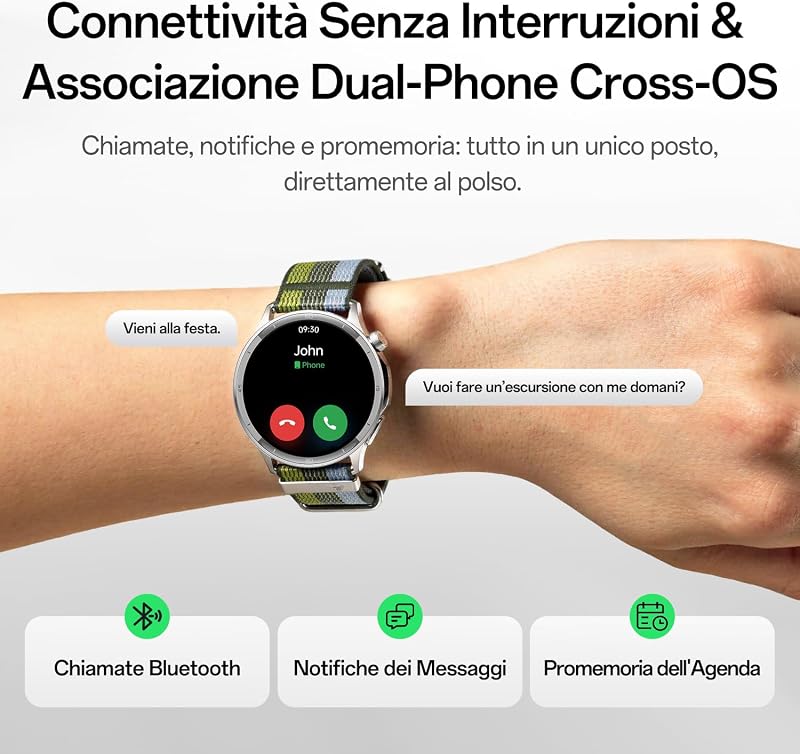 Watch S Smartwatch ECG Acciaio 10Giorni 3000Nits, Silver Gleam