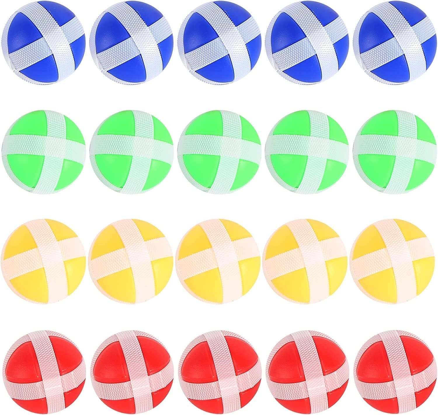 LATRAT Pack of 20 tape Ball Game Set Replacement Balls Paddle Ball Game tape Throwing Game for Indoor Outdoor Use, 4 Colours