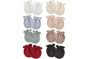 AQOKKA Newborn Baby Mittens No Scratch Cotton Elastic Wrist Gloves Infant Toddler Mittens for Baby Boy Girl 0-6 Months