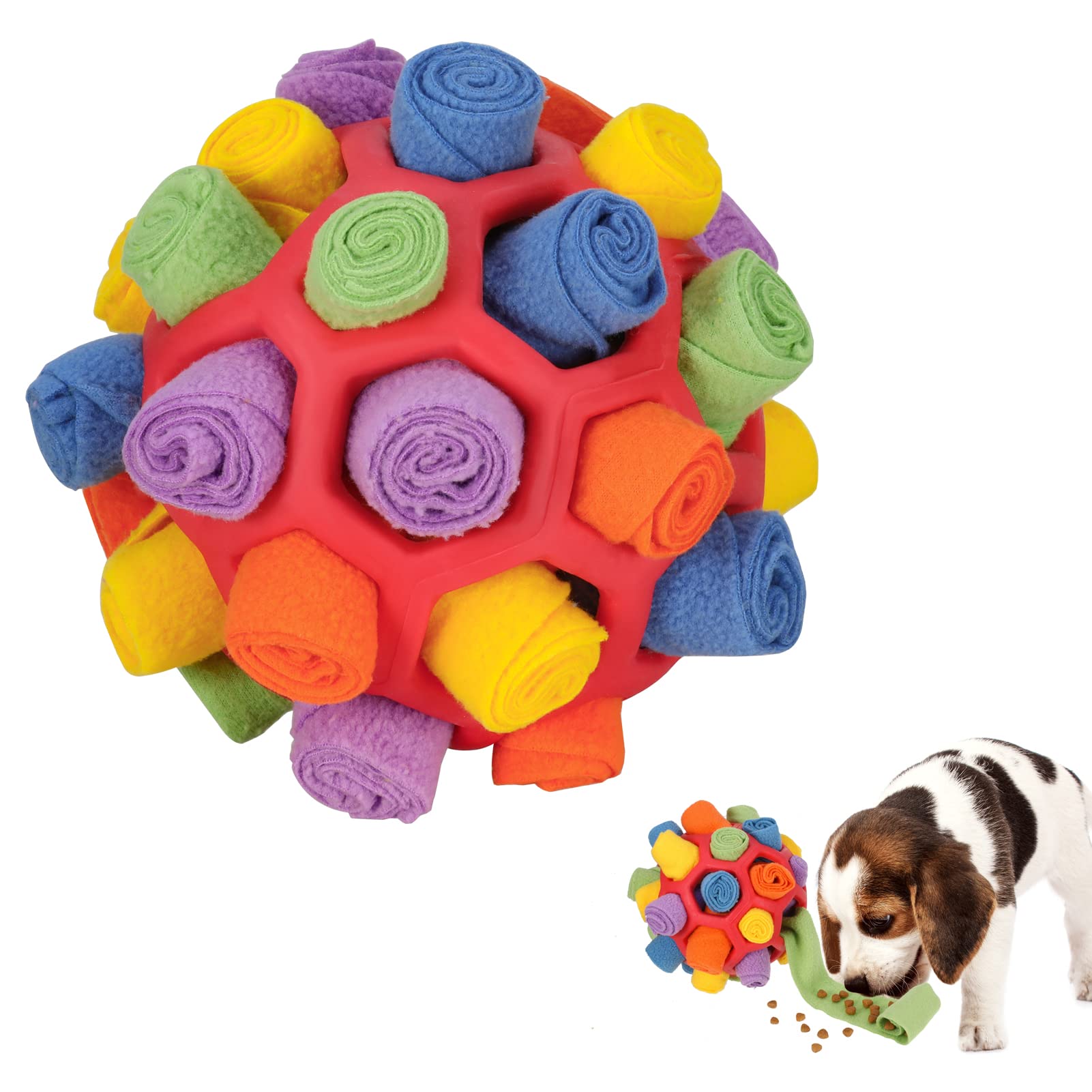 Firtink Interactive Dog Puzzle Snuffle Ball Foraging Toy, Educational Slow Feeder, Bite Resistant Pet Toy for Puppy Small Medium Size Dogs