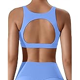 XUNYU Sports Bras for Women Padded Open Back Workout Tank Tops Built in Bra Push Up High Support Crop Yoga Athletic Top