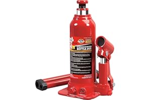 BIG RED T90403B Torin Hydraulic Welded Bottle Jack, 4 Ton (8,000 lb) Capacity, Red