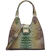 Makcr Joacbv Ladies Tote Leather Bags for Women Crocodile Embossed Zipper Satchel Purse Classy Compartments Crossbody bag
