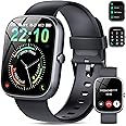 QCOQ Smart Watch(Answer/Make Call), 1.91" Smartwatch for Men Women IP68 Waterproof, 110+ Sport Modes, Fitness Activity Tracker, Heart Rate Sleep Monitor, Black Upgrade