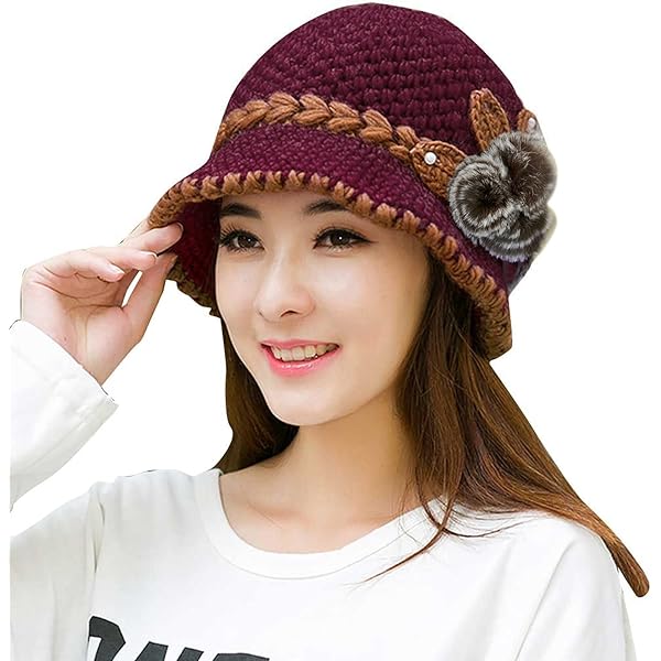 帽子 AMERI GLITTER KNIT BERET Womens 1920s Winter Elegant Cable Flower Knitted Newsboy