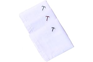 Hell Blues Monogrammed Handkerchief for Men, Initial Embroidered~ 3-Pack Assorted 100% Cotton King Size White Hanky Gift