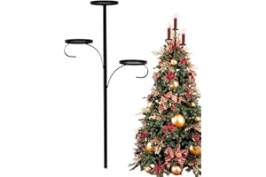 Christmas Tree Candle Holder | Candelabra Tree Topper | Iron Candlestick Tree Topper | Christmas Tray Candle Light Holder Dec