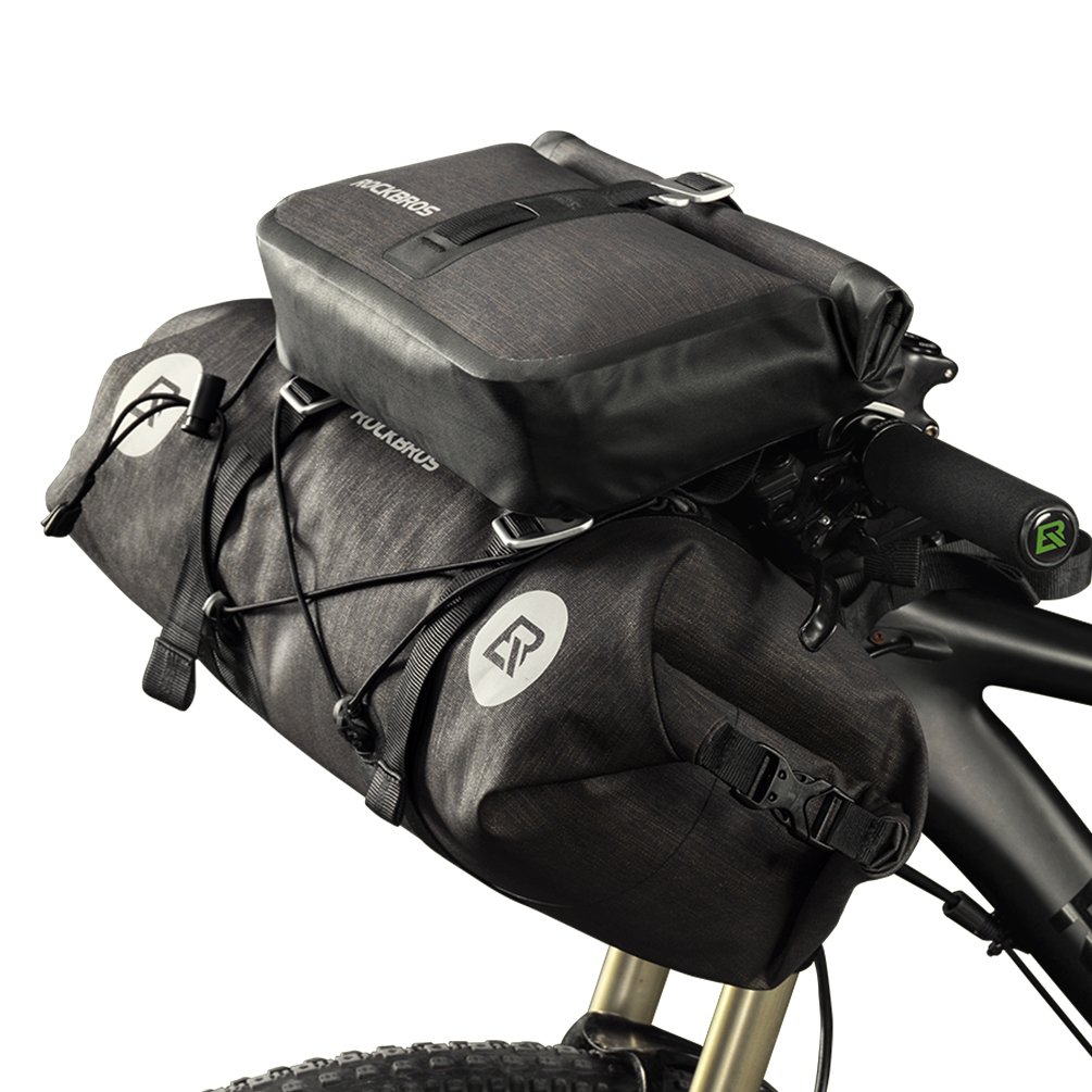 Photo 1 of ROCKBROS Waterproof Handlebar Bags 12L-20L Bikepacking Bags Front 2 Dry Packs for MTB Road Bicycles Bikepacking Accessories