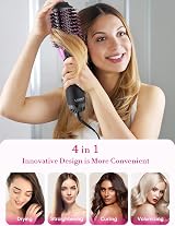 LANDOT Hair Dryer Brush 60mm One-Step Hot Air Styler 3 Heat Settings view 2