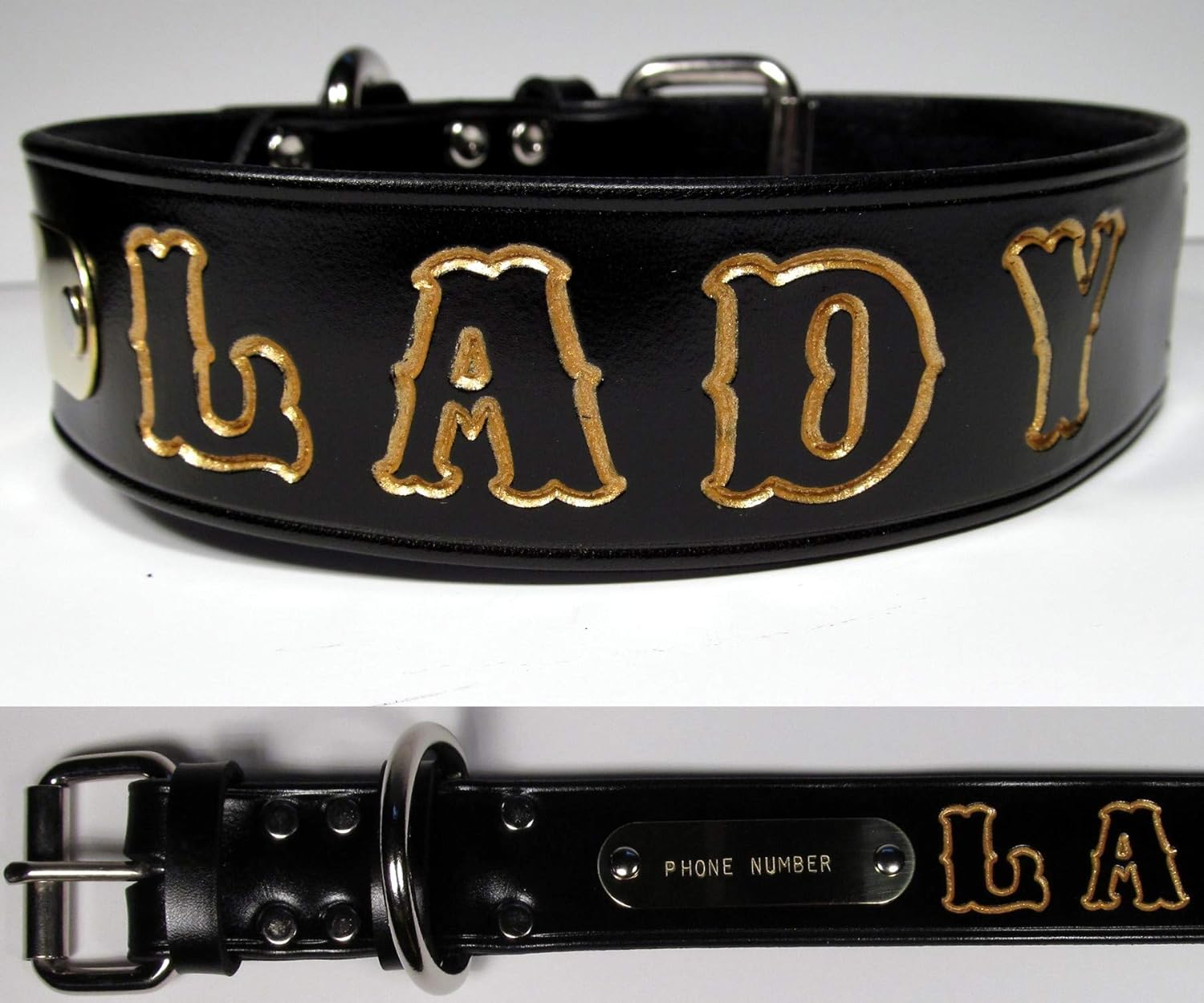2 inch wide personalized dog collars