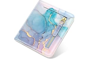TMOODEL Small Wallet Women, Cute Marble RFID Blocking Credit Card Holder for Women, Leather Billfold Slim Card Holder Wallets for Travel, Thin Bifold Pocket Mini Coin Purse with ID Window, Colorful