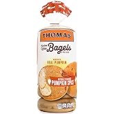 Thomas' Pumpkin Spice Bagels, 6 count, 18 oz | Circle U Orthodox Union - Parve | Made With Real Pumpkin | Limited Edition | 6 Pre-Sliced Bagels