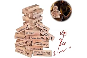 Lust Tower, Couple Game Blocks for Adults 48PCS Super Naughty Block Tower Game,Talking, Flirting, Challenge for Date Night An