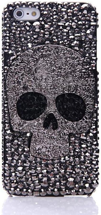 Jesiya Galaxy S8 Plus Skull Case, Luxury 3D Shiny Crystal Sparkle Rhinestone Metal Crossbones/Skull Head Back Ultra Thin Hard PC Bling Diamond Glitter Case for Samsung Galaxy S8 Plus