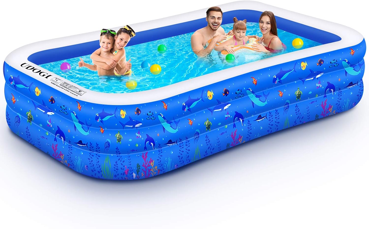Inflatable Swimming Pool, 118" X 72" X 22" Full-Sized Family Lounge Pool for Kids Adults Baby Children, Thick Wear-Resistant Blow Up Kiddie Pools for Outdoor Garden Backyard Summer Water Party: Kitchen & Dining