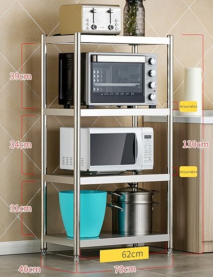 Estantes y soportes para ollas y sartenes HWF Estante de Cocina de 4 Capas de Acero