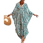 cthseie Women Animal Print Kaftan Dresses Plus Size Swimsuit Coverup 2025 Summer Bathing Suit Caftan Loungewear Beach Dress