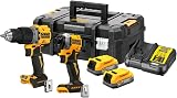 DEWALT 18V XR BL G3 Compact Twin Kit DCD805 DCF850 2x Powerstack Battery Charger view 1