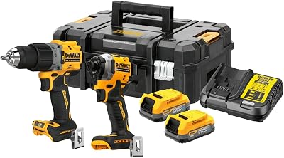 DEWALT 18V XR BL G3 Compact Twin Kit DCD805 DCF850 2x Powerstack Battery Charger
