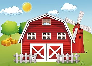 Amazon Com Gya 7x5ft Cartoon Farm Photography Backdrop Red Barn