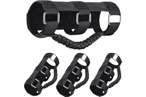 KOOLYNHO Roll Bar Grab Handles Hand Grips Accessories Paracord Hand Grab for Jeep Wrangler JL JK TJ YJ Gladiator Sahara Rubicon Unlimited (Black 4 Pack)