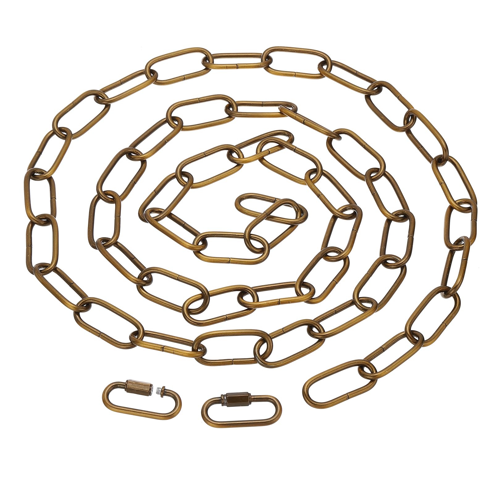 PATIKIL 6ft Lighting Hanging Chain, Metal Looping Chain with Quick Link Screw Lock Connectors for Hanging Plant Pendant Chandelier Light Fixture, Gold Bronze