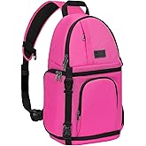 MOSISO Camera Sling Bag, DSLR/SLR/Mirrorless Camera Case Shockproof Photography Camera Backpack with Tripod Holder & Removable Modular Inserts Compatible with Canon/Nikon/Sony/Fuji, Bright Rose