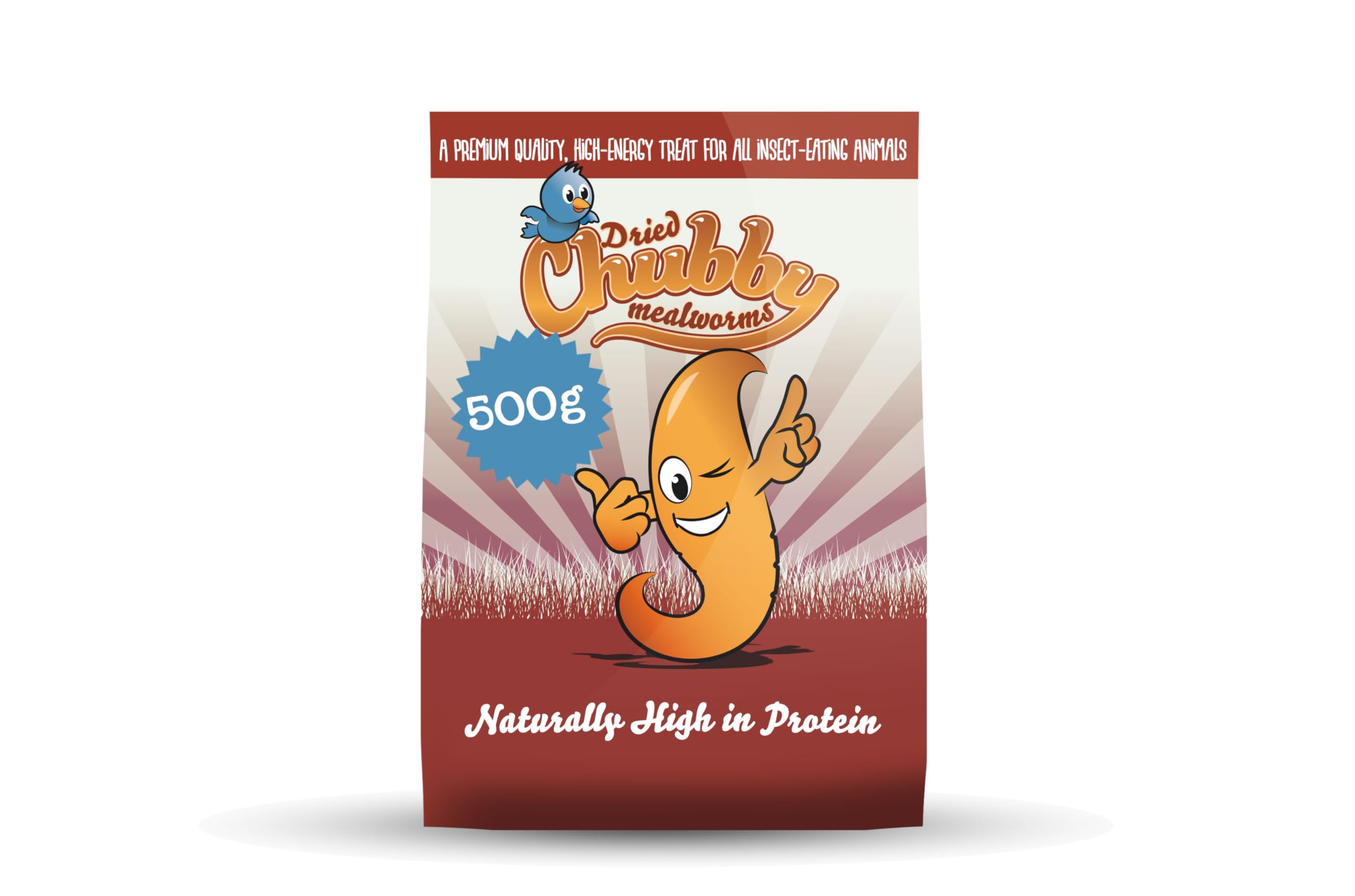 Chubby Mealworms (500 g), Dried Mealworms For Wild Birds, Protein Rich Dried Meal Worms High Energy Mealworms for Birds, Reptiles, Gecko — image 1