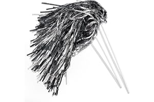 Anderson's Metallic Foil Textured School Spirit Shakers, Cheerleader Pom Poms, Football, Basketball, Homecoming Squad, Team, Party, Dance, Club, Performance, Fan Celebration Pack of 10