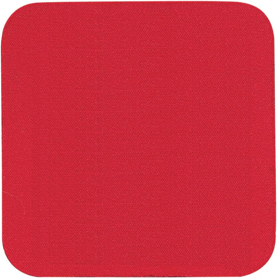 Thirsty Rhino Jeli, Soft Rubber & Jersey Neoprene Coaster, Red, Set of 12 (Square)