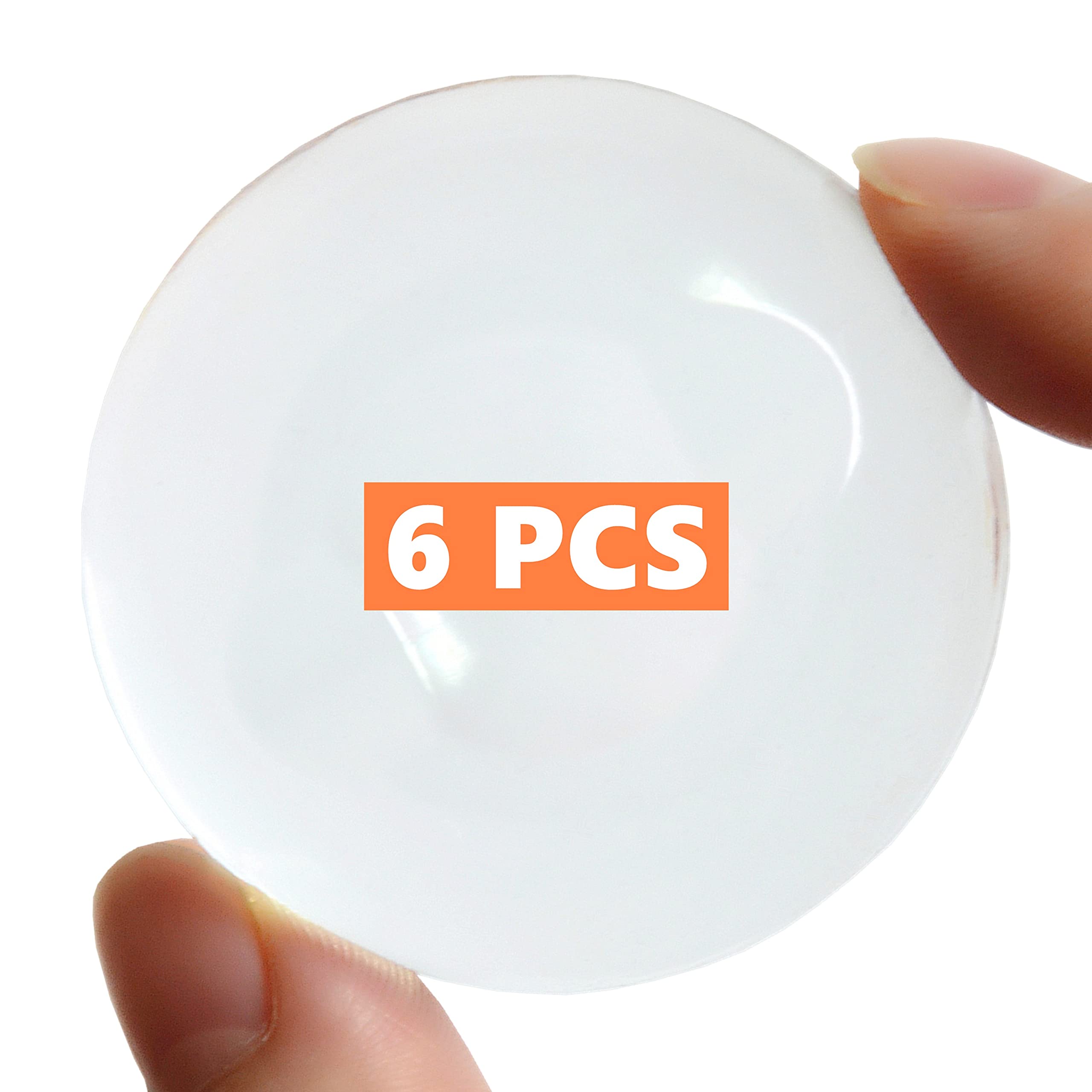 SUCCESS Door Stopper(6pcs, 5cm), Clear Rubber Door Stops Wall Protector, Self Adhesive Door Handle Knob Wall Shield Bumper Guard for Fridge Cabinets Headboard(Round)