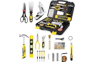 DIFFLIFE 136 Piece Tool Set,General Household Hand Tool Kit with Plastic Toolbox Storage Case-136 Piece…