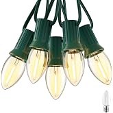 Brightown C7 Clear LED Christmas String Lights Outdoor, 25FT 26 0.6W Bulbs | Connectable, Vintage Hanging Lights for Xmas Holiday Party, Patio, Roofline, Garden, House Decor