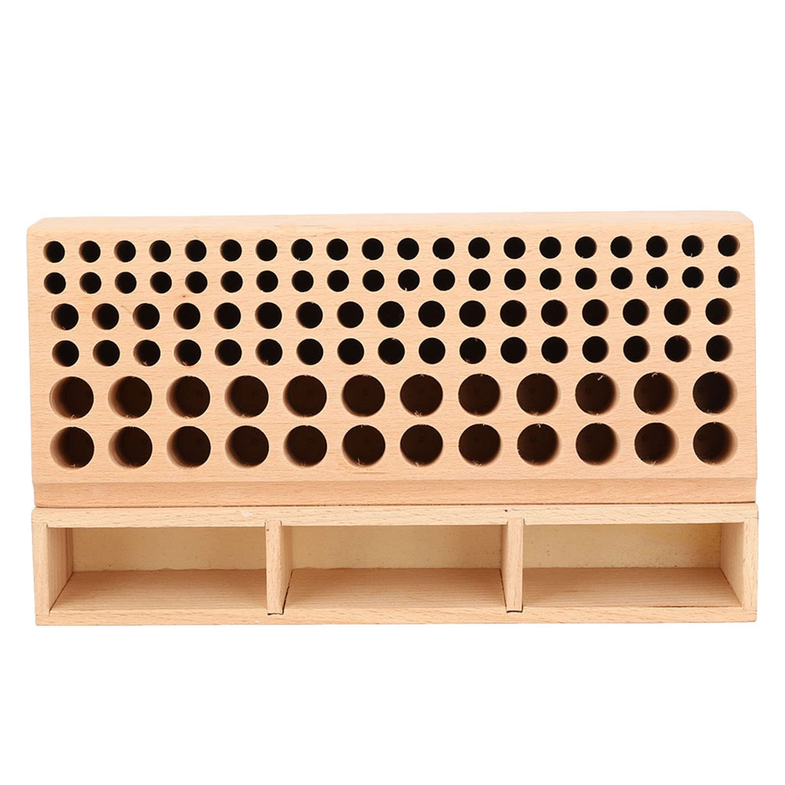 Ejoyous 100 Holes Rubber Wood Integrated Material Wood Leather DIY Tool Wood Leather Craft Tools Rack Stand Leather Craft Stamping Stamping Tools Holder Organizer(Storage rack 100 holes)