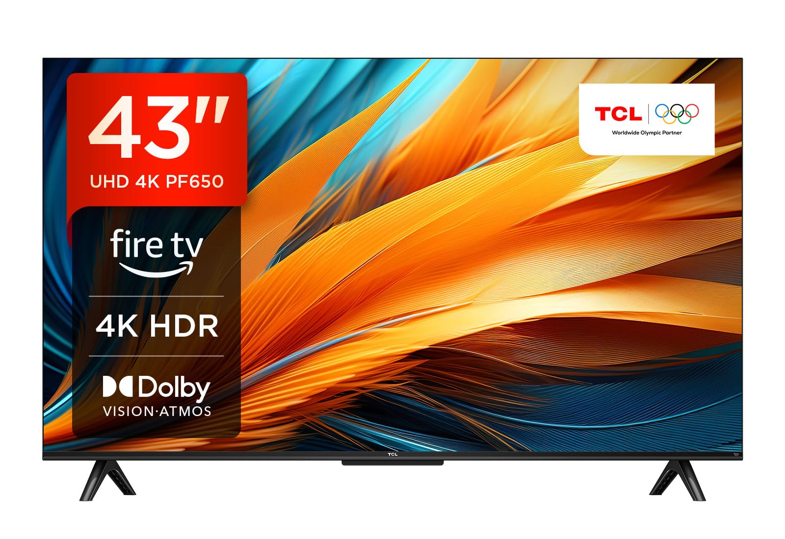 TCL 43PF650 43-Zoll 4K Ultra HD, HDR TV, Smart LED Fire TV (Dolby Vision, Dolby Atmos, DTS, HDR 10, Alexa integriert, Airplay2, Miracast)