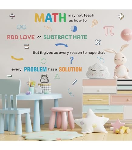 Sticker Mural Thème Mathématiques Formules - Autocollant Décoratif 65x45 Cm Pour Chambre, Salle De Classe, Amateurs De Maths