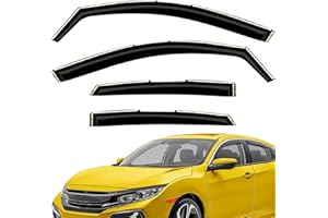 Extra Durable Window Deflectors in-Channel Window Visors Rain Guards Fit for Honda Civic 2016-2021 Sedan, Sun Visors, Wind Ve