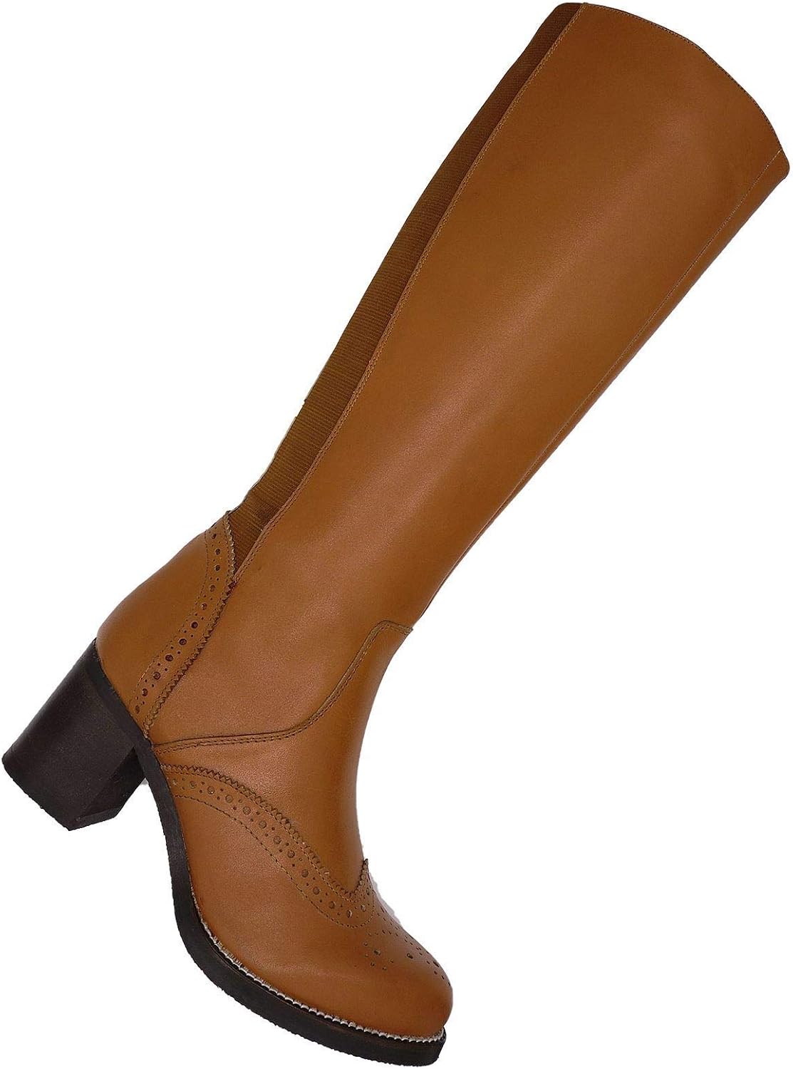 brogue knee high boots