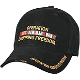 Rothco Deluxe Operation Enduring Freedom Low Profile Cap, Black OEF Veteran Hat