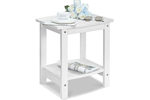 Y&M Outdoor Side Table, HIPS Adirondack Small Double Layer Table, Waterproof Square Outside Table, Balcony Modern End Tables 