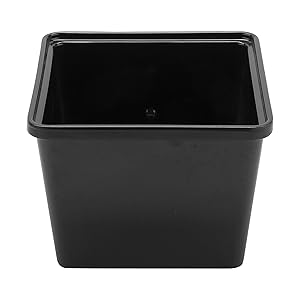 G.E.T. Enterprises Black 2 qt. Square Crock, Break Resistant Dishwasher Safe Melamine Plastic, Round & Square Crocks Collection ML-149-BK (Pack of 1)
